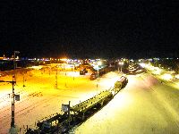 Vlakové nádraží v Kiruně v noci